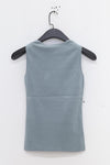 SWAYING/KNIT Contrasting Silk Tank Top SW23SS1T30 Dark Blue/Apricot ps59